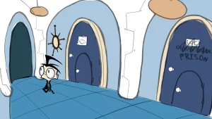 Dib Looks for Restroom